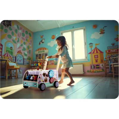 Ricokids RK-873 Drevená chodítka so zmrzlinou