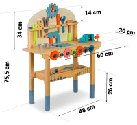 Ricokids RK-876 Drevený pracovný stôl s náradím