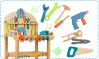 Ricokids RK-876 Drevený pracovný stôl s náradím
