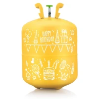 Ricokids 799000 Heliová láhev 0,20 m3 s balónky a stuhou, žlutá