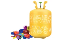 Ricokids 799000 Heliová láhev 0,20 m3 s balónky a stuhou, žlutá