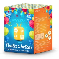 Ricokids 799100 Héliová fľaša 0,42 m³ s balónikmi a stuhou, žltá