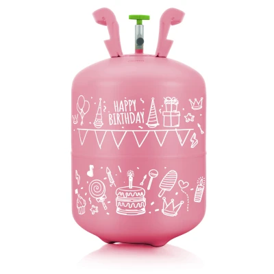 Ricokids 799001 Fľaša s héliom 0,20 m³ + 30 balónikov + 40 m stuha, ružová