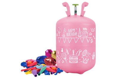 Ricokids 799001 Fľaša s héliom 0,20 m³ + 30 balónikov + 40 m stuha, ružová