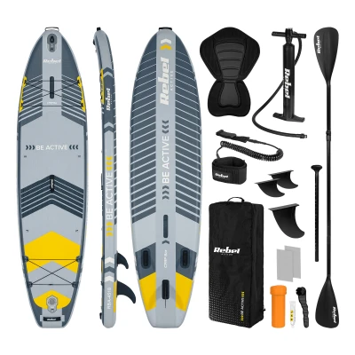 Rebel RBA-4518-G Paddleboard s príslušenstvom 335 cm, SUP ACTIVE PRO, sivý