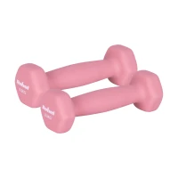 Rebel RBA-2330-0.5 Činky HEX litinové neoprenové 2×0,5 kg, růžové