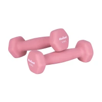 Rebel RBA-2330-0.5 Činky HEX litinové neoprenové 2×0,5 kg, růžové