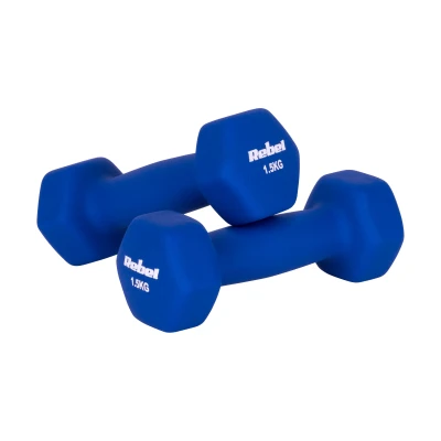 Rebel RBA-2330-1.5 Činky HEX litinové neoprenové 2×1,5 kg, tmavě modré