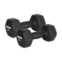 Rebel RBA-2330-7 Liatinové neoprénové činky HEX 2×7 kg, čierne