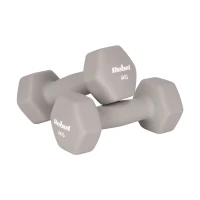 Rebel RBA-2330-4 Litinové neoprenové činky HEX 2×4 kg, béžové