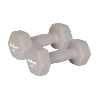Rebel RBA-2330-4 Liatinové neoprénové činky HEX 2×4 kg, béžové