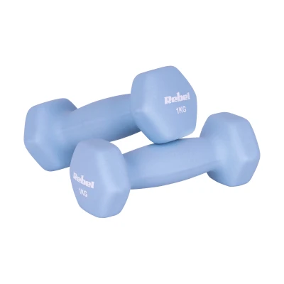 Rebel RBA-2330-S3 Neoprenové litinové jednoručky HEX, sada 12 kg (2x1 kg + 2x2 kg + 2x3 kg)