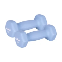 Rebel RBA-2330-1 Činky HEX litinové neoprenové 2×1 kg, světle modré