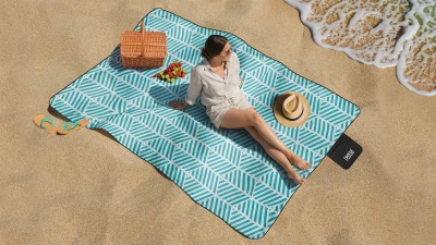 Teesa TSA8904-2 Pikniková deka s izolací 200×300 cm, světle modrá