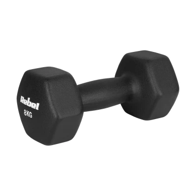 Rebel RBA-2330-8 Činky litinové neoprenové HEX 2×8 kg, černé