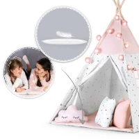 Nukido 740022 Detský teepee s girlandou a svetielkami - ružový