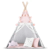 Nukido 740022 Detský teepee s girlandou a svetielkami - ružový