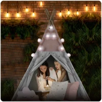 Nukido 740022 Detský teepee s girlandou a svetielkami - ružový