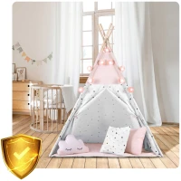 Nukido 740022 Detský teepee s girlandou a svetielkami - ružový
