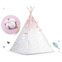 Nukido 740022 Detský teepee s girlandou a svetielkami - ružový