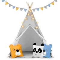 Nukido 740030 Dětské teepee se světýlky - šedé