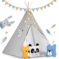 Nukido 740030 Dětské teepee se světýlky - šedé