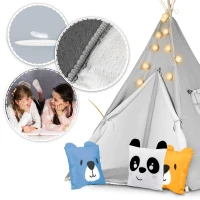Nukido 740030 Dětské teepee se světýlky - šedé