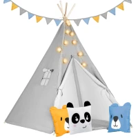 Nukido 740030 Dětské teepee se světýlky - šedé