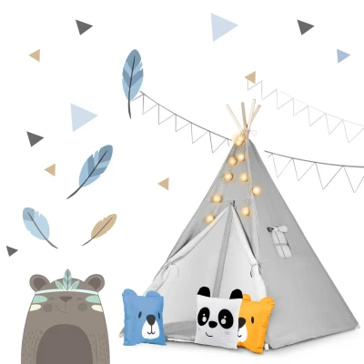 Nukido 740030 Dětské teepee se světýlky - šedé