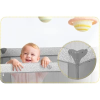 Ricokids RK-242 Cestovná detská postieľka 125x65x78 cm + matrac a taška, sivá