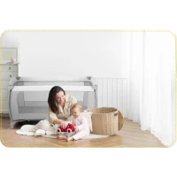 Ricokids RK-242 Cestovná detská postieľka 125x65x78 cm + matrac a taška, sivá