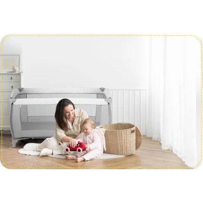 Ricokids RK-242 Cestovná detská postieľka 125x65x78 cm + matrac a taška, sivá