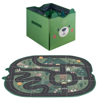 Nukido NK-408 Box na hračky a hrací podložka 2 v 1 - zelený