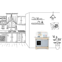 Ricokids 785200 Drevená interaktívna detská kuchynka