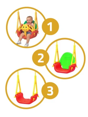Ricokids 424 Dětská houpačka medvídek, 3 v 1