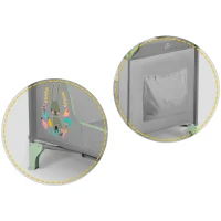 Ricokids RK-240 Cestovná detská postieľka + matrac a taška 125 × 65 × 78 cm, šedá-mätová