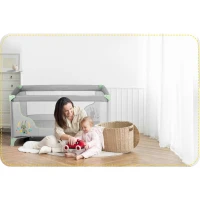 Ricokids RK-240 Cestovná detská postieľka + matrac a taška 125 × 65 × 78 cm, šedá-mätová