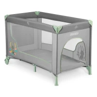 Ricokids RK-240 Cestovná detská postieľka + matrac a taška 125 × 65 × 78 cm, šedá-mätová
