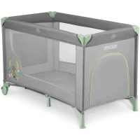 Ricokids RK-240 Cestovná detská postieľka + matrac a taška 125 × 65 × 78 cm, šedá-mätová