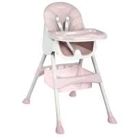Ricokids 700002 Dětská jídelní židlička Milo se stolkem, růžová