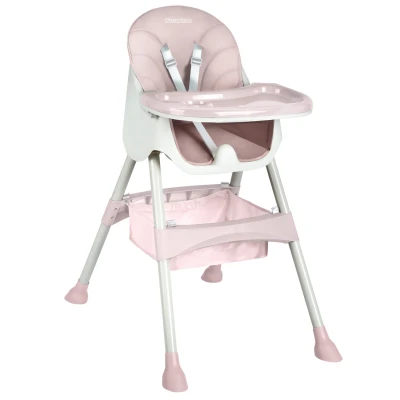 Ricokids 700002 Dětská jídelní židlička Milo se stolkem, růžová