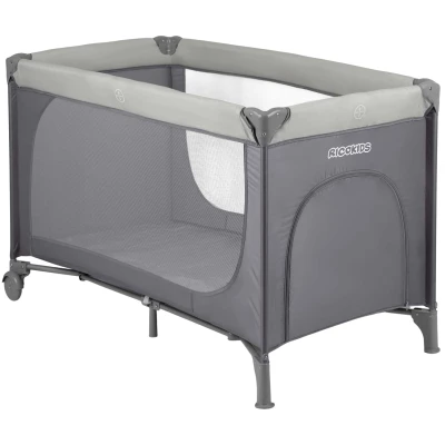 Ricokids RK-240 Cestovní postýlka + matrace + taška 125 x 65 x 78 cm, světle šedá