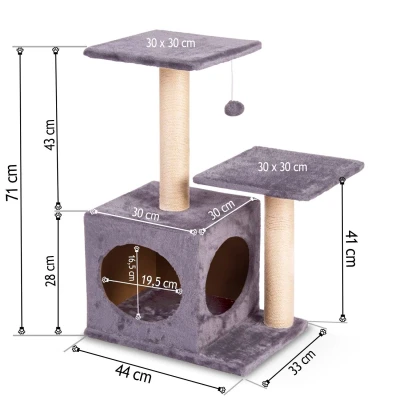 Pethaus DR-263 Škrabadlo pre mačky 71 cm, svetlošedé
