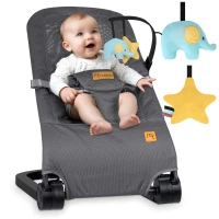 Nukido NK-52 Houpací křeslo s hračkami, šedé