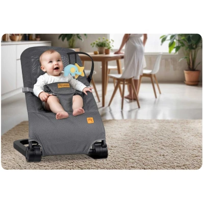 Nukido NK-52 Houpací křeslo s hračkami, šedé