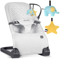 Hojdacia stolička Nukido NK-52 s hračkami, svetlo sivá