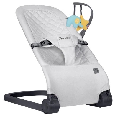 Hojdacia stolička Nukido NK-52 s hračkami, svetlo sivá