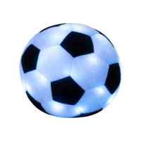 LEAN Toys 28926 LED fotbalový míč s textilním potahem 18 cm, černo-bílý