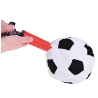 LEAN Toys 28926 LED fotbalový míč s textilním potahem 18 cm, černo-bílý