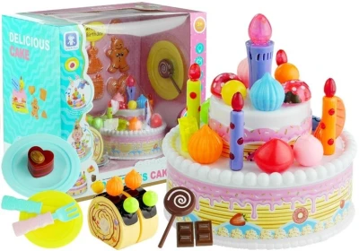 LEAN Toys 3590 Narozeninový dort se svíčkami a zmrzlinou